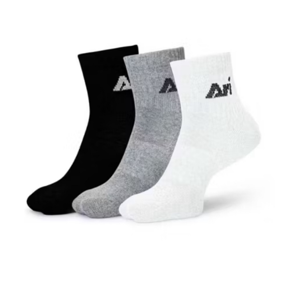 ARI DAILY QUARTER SOCKS - BLACK/GREY/WHITE ถุงเท้า อาริ แพ็ค 3 สีดำเทาขาว ขายแยก 1 คู่❤️‍🔥