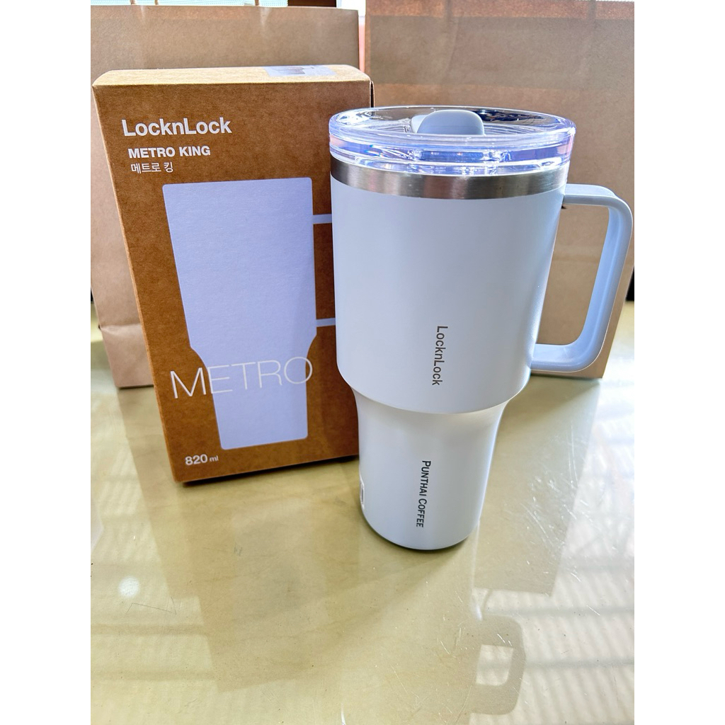 🫧punthai x locknlock🫧แก้วน้ำสุญญากาศเก็บอุณหภูมิร้อน-เย็น ความจุ 820ml