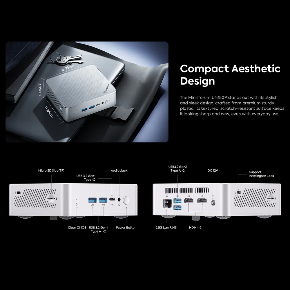 [Nuroum Official] MINISFORUM UN150P ใหม่ Intel Twin Lake N150 CPU ขนาด RAM 16GB DDR4 ROM 512GB M.2 2280 PCIe - รูปที่ 4