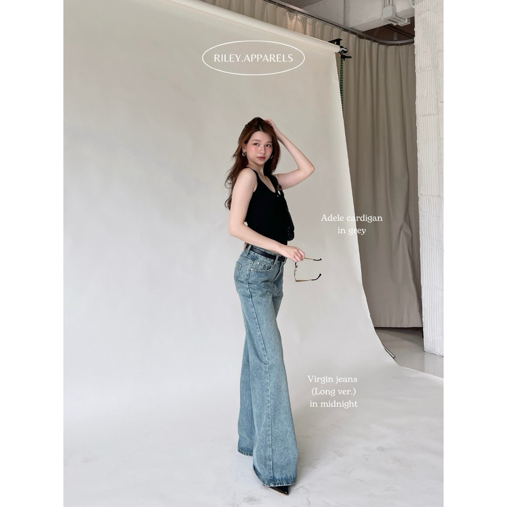 ปล่แย size M Riley.apparels - Virgin Jeans กางเกงยีนส์ 2ความยาว ทรงกระบอกกลางปลายขาม้า 7012 🥏🥏🥏