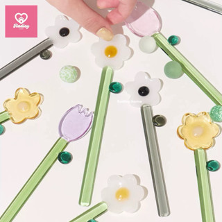 พร้อมส่งจากไทย💖ช้อนแก้วคนมัทฉะ กาแฟ ช้อนขนม ทนความร้อนสูง ลา…