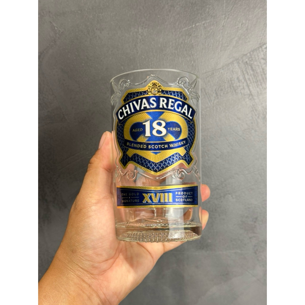 แก้วขวดตัด Chivas 18Y งานสวยพรีเมี่ยม
