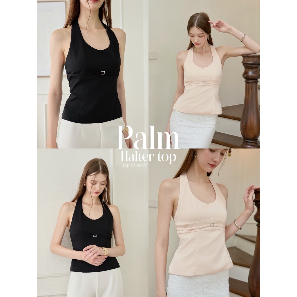 TOPBASIX - Palm halter top เสื้อคล้องคอ