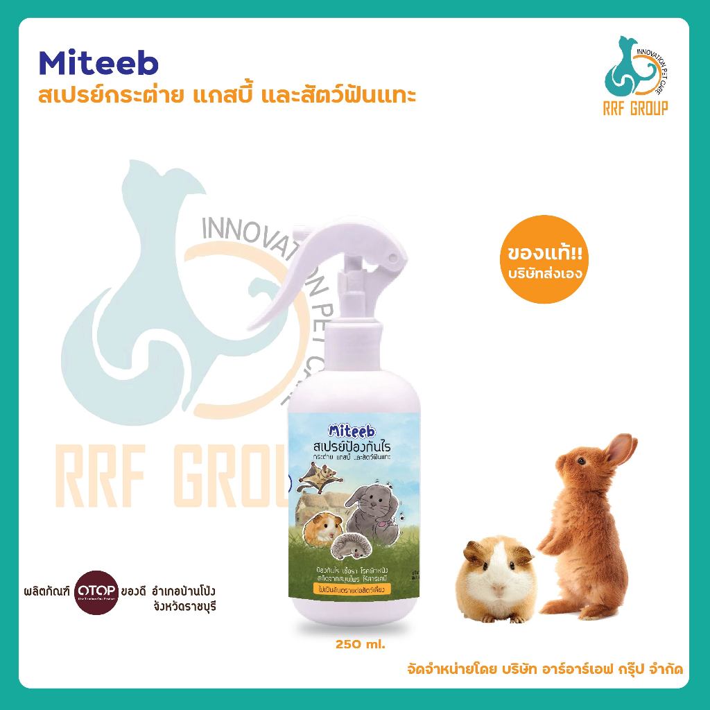 สเปรย์กำจัดไรกระต่าย แกสบี้ และสัตว์ฟันแทะ(ไร้กลิ่น) ปลอดภัยกับสัตว์เล็ก [ขนาด 250 ml.]