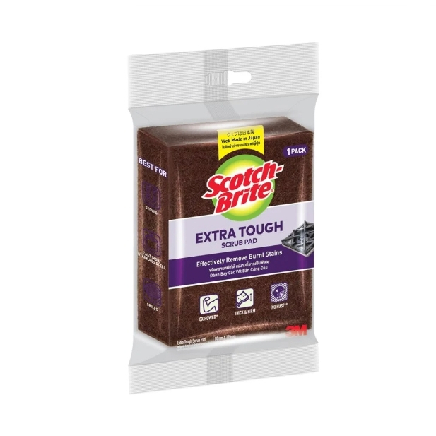 แผ่นใยขัดขจัดคราบไหม้ SCOTCH-BRITE ขัดงานหนักพิเศษ 10.5x8 ซม. (แพ็ก 1 ชิ้น)