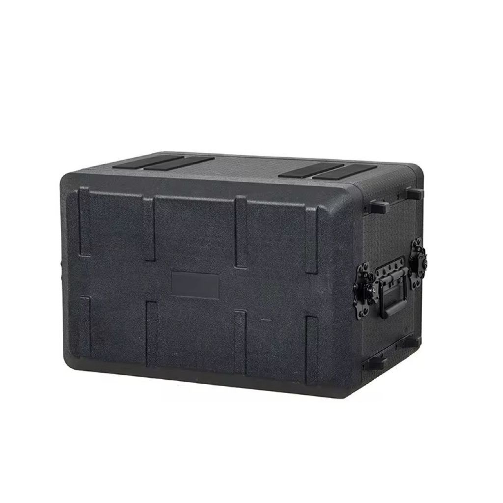 กล่อง rack 6 u ลึก 10 นิ้ว PE Case แร็คพลาสติกอย่างดี  HDPE Flight Case 6 U ลึก 10 นิ้ว