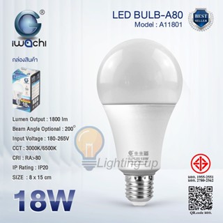 IWACHI หลอดปิงปอง LED ขั้ว E27 ทรงปิงปอง 18W รับประกัน 1 ปี …