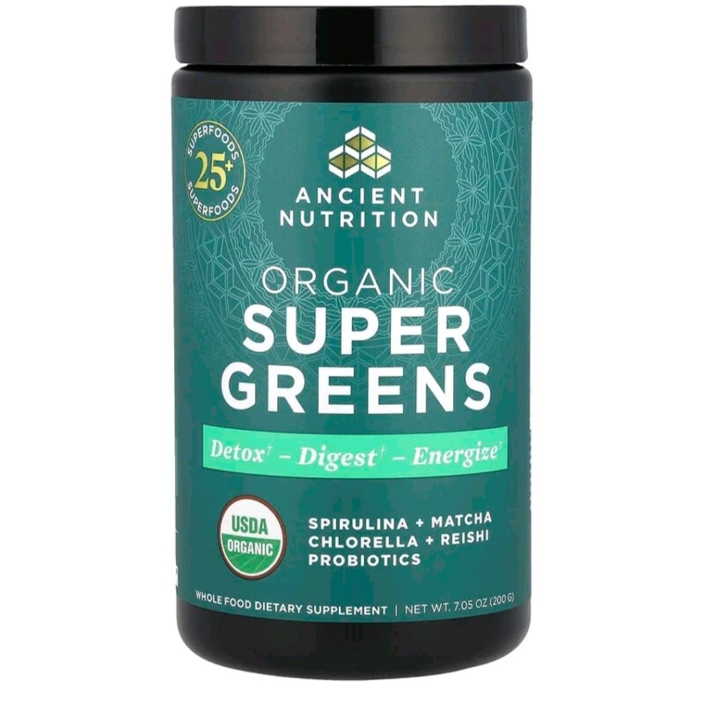 Dr.Axe Ancient Nutrition, Organic Super Greens,  7.05 oz (200 g)