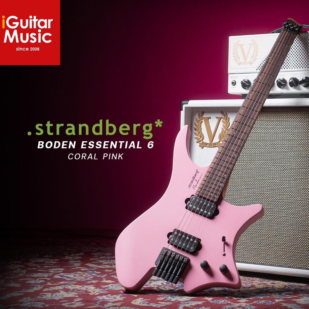 (เก็บโค้ดลดเพิ่ม 500)กีตาร์ไฟฟ้า หัวตัด Strandberg Boden Essential 6 สี Coral Pink แถมฟรีกระเป๋า