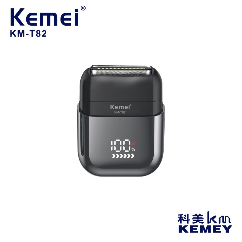 KM-T82มีดโกนหนวดประเภทมินิ มีดโกนหนวดล้างร่างกายทั้งหมดสีดำประเภทชาร์จ