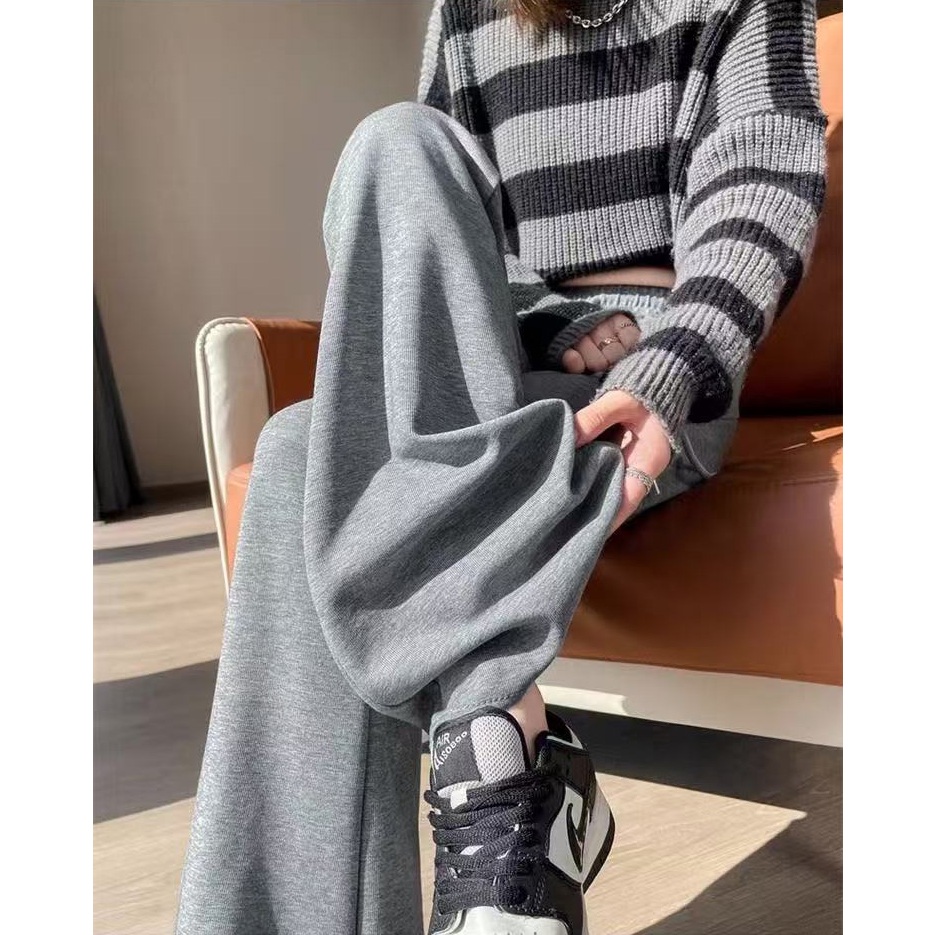 4สีให้เลือก กางเกงเอวสูงผู้หญิง กางเกงลำลอง กางเกงเอวบานเล็กน้อย ตรงปกผ้ายืดหยุ่นใส่สบายนุ่มมาก #F023 - รูปที่ 3