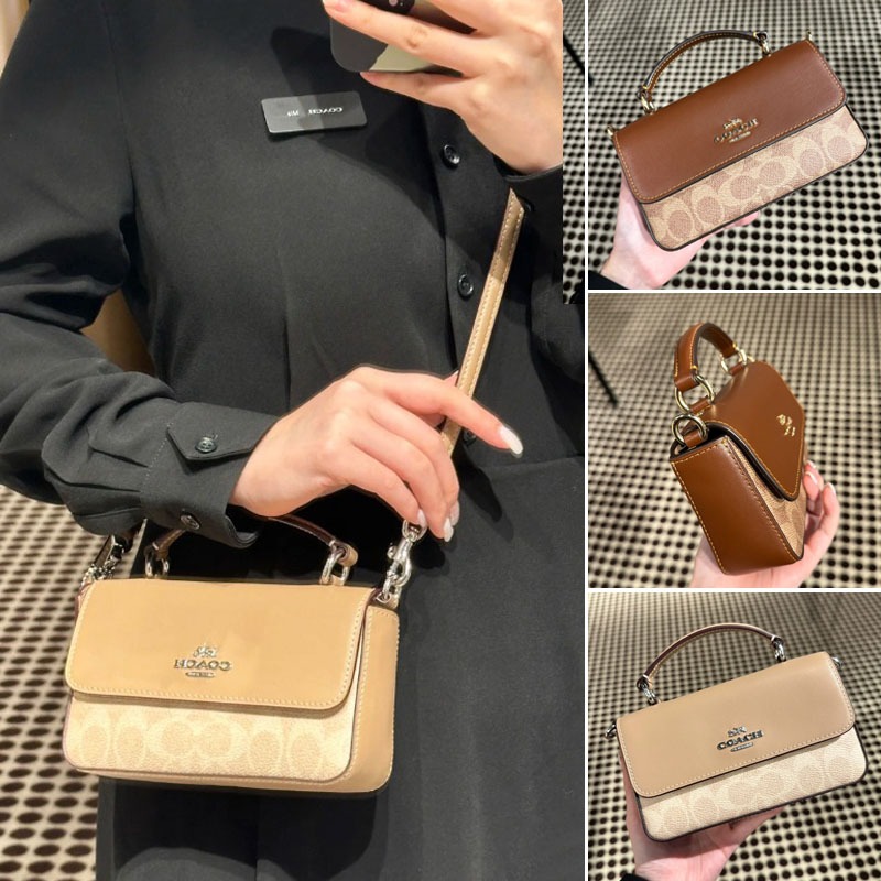 กระเป๋าสะพายข้างผู้หญิง COACH Morgan Shoulder Bag In Signature Canvas CC340 กระเป๋าถือหนัง