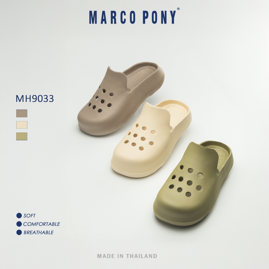 Marco Pony รองเท้าแตะผู้หญิง รองเท้าแตะหัวโต EVA รองเท้าแตะพื้นนิ่ม กันน้ำ ทำความสะอาดง่าย MH9033