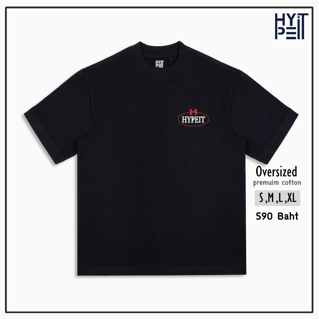 Hype It - SLAYCREW T-Shirt เสื้อยืดแขนสั้นทรง Oversized แบรนด์ Hype It  (คอไม่กว้าง ทรงไหล่ตก)