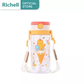 Richell (ริเชล) AXSTARS แก้วหลอดดูดกันสำลัก คว่ำไม่หก 450 มล. พร้อมสายคล้องคอ