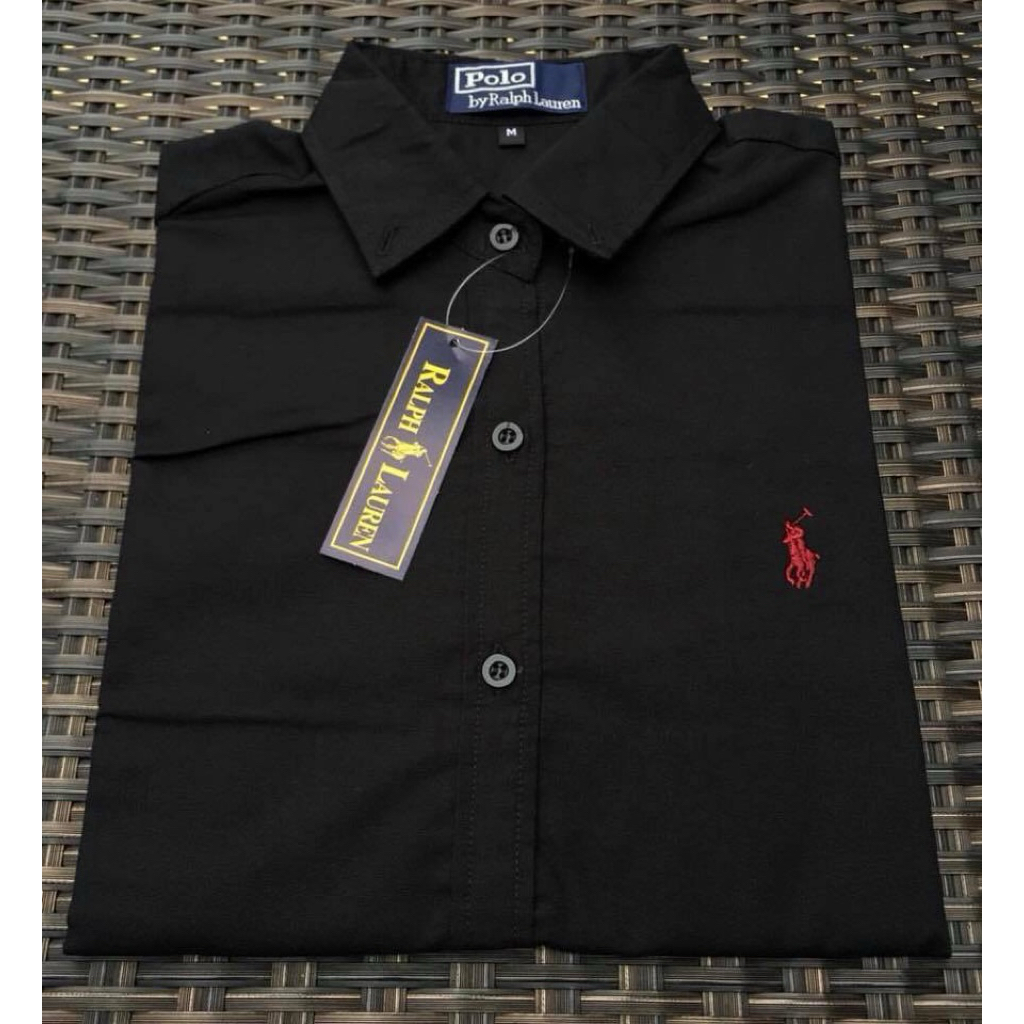 เสื้อเชิ้ตสีดำ แขนยาว ตรงปก ผ้าOxford