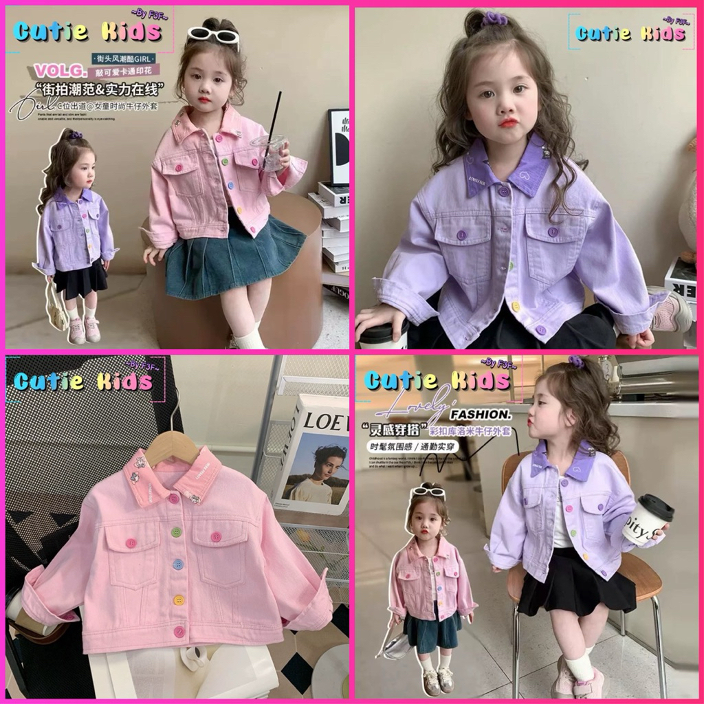 เสื้อยีนส์ Jacket สีพาสเทล (110-160) ภาพจริงภาพหลังค่ะ