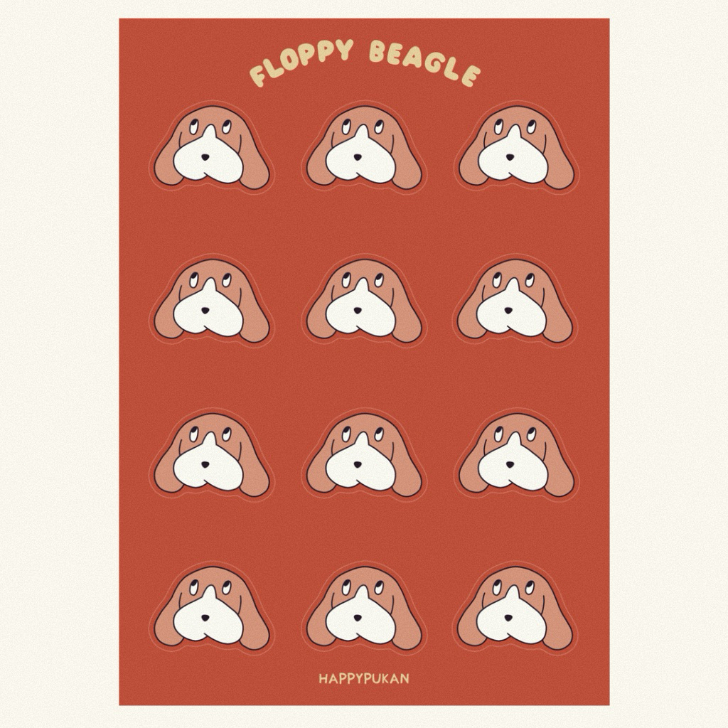 สติ๊กเกอร์บีเกิ้ล / Floppy Beagle Sticker