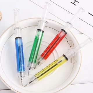 💉ปากกาลูกลื่นทรงเข็มฉีดยา🌈✍ ลูกลื่นไส้น้ำเงิน 🎲สุ่มสี✔️พร้อมส่งในไทย ของขวัญ ของชำร่วย ปากกาแบบกด