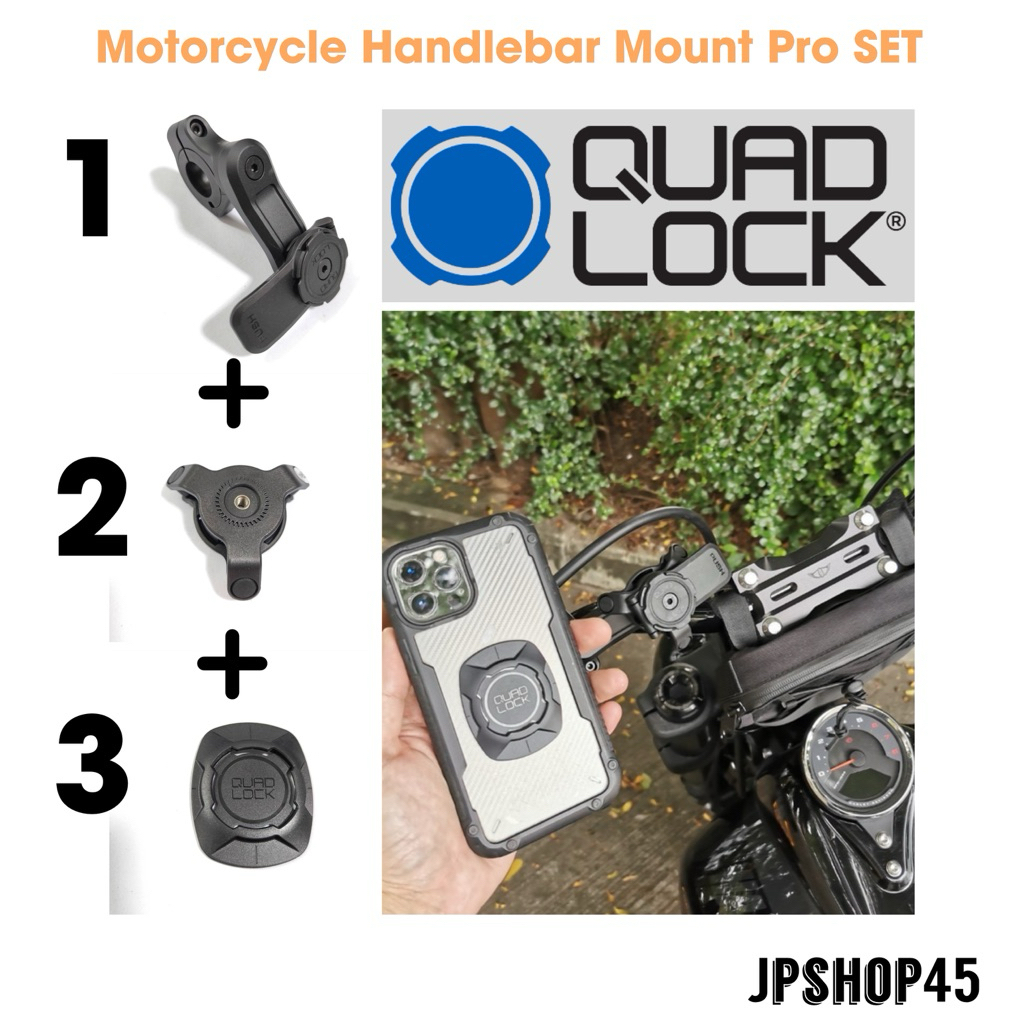Quad Lock Handlebar Mount Pro + Vibration Dampener +Universal Adapter