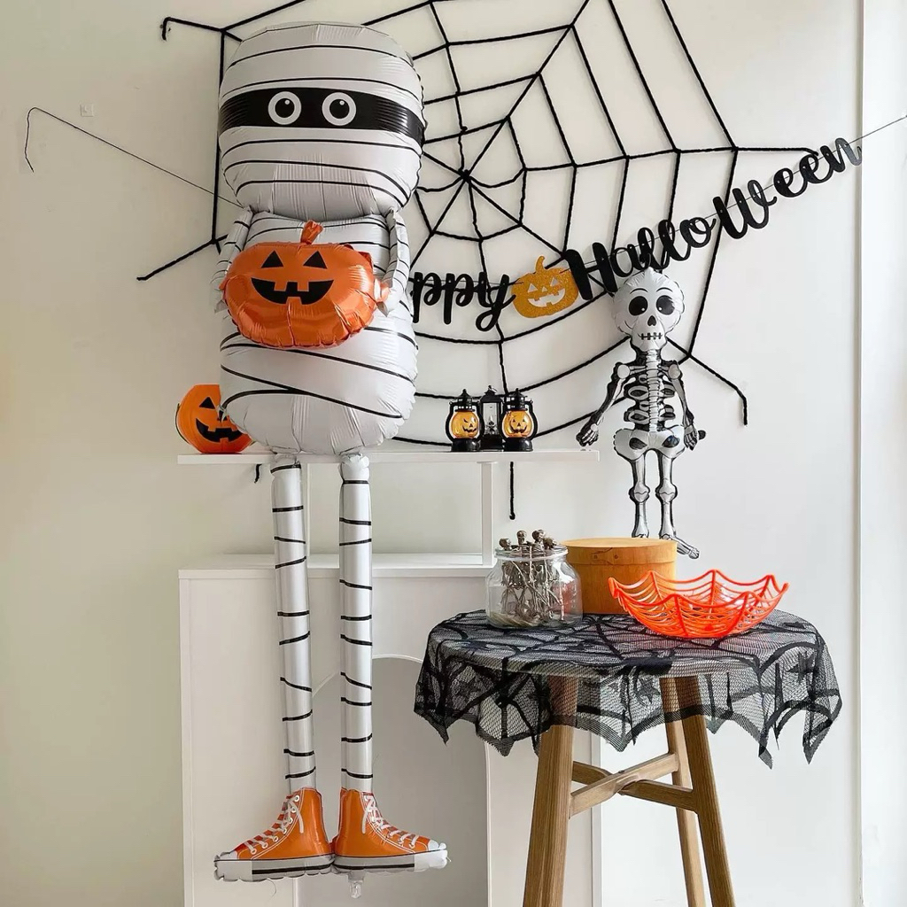 ลูกโป่งฮาโลวีน ลูกโป่งมัมมี่ ขายาว / ขาสั้น ธีมHalloween พร้อมส่ง