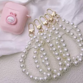 ขายส่งพวงกุญแจไข่มุก จี้ทำมือ อุปกรณ์เคสโทรศัพท์ เครื่องประดับ โซ่สั้น DIY