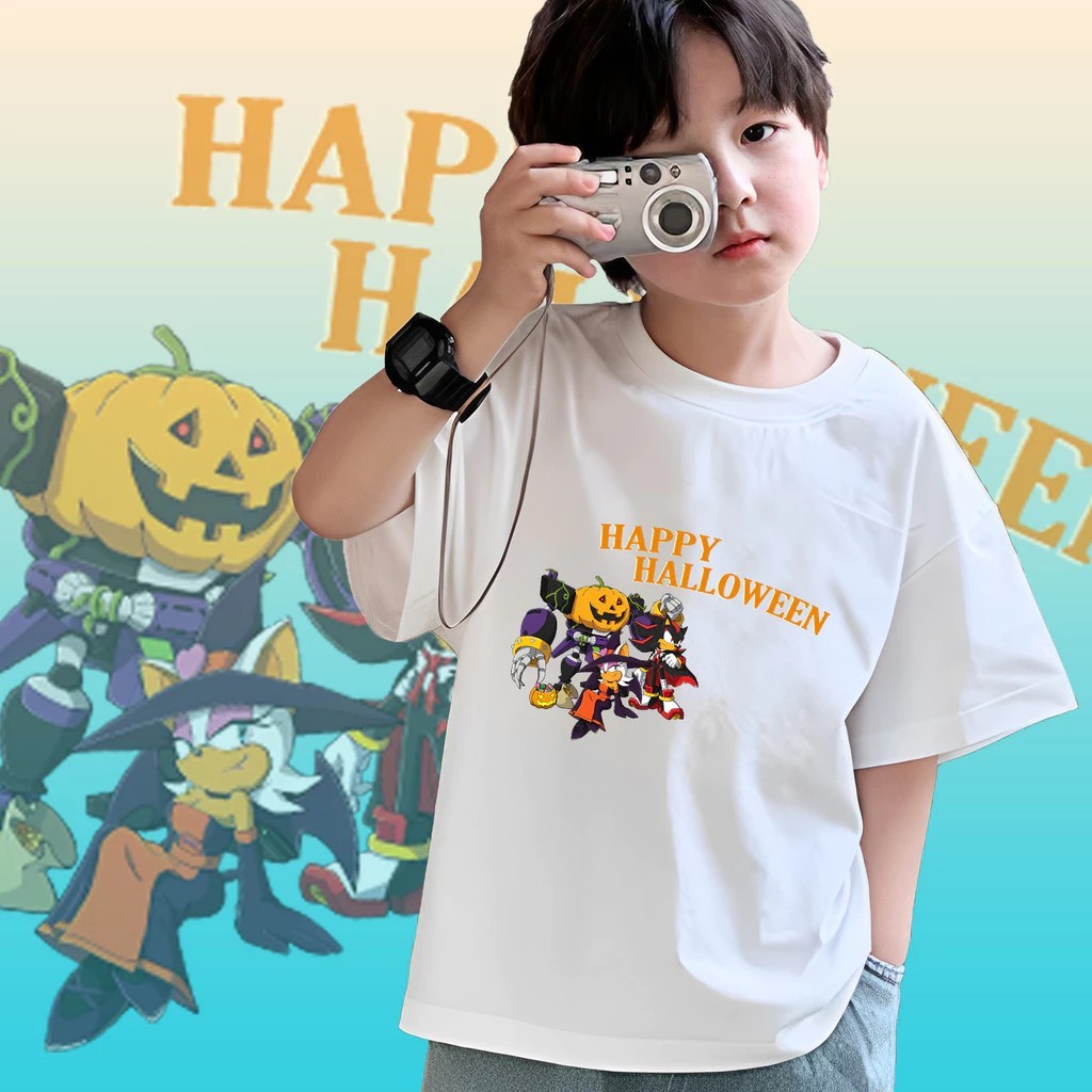 เสื้อยืดเด็กฮาโลวีนสุดน่ารัก Sonic & Halloween ผ้าฝ้าย100%THAISHOPไซส์ 90-150CM