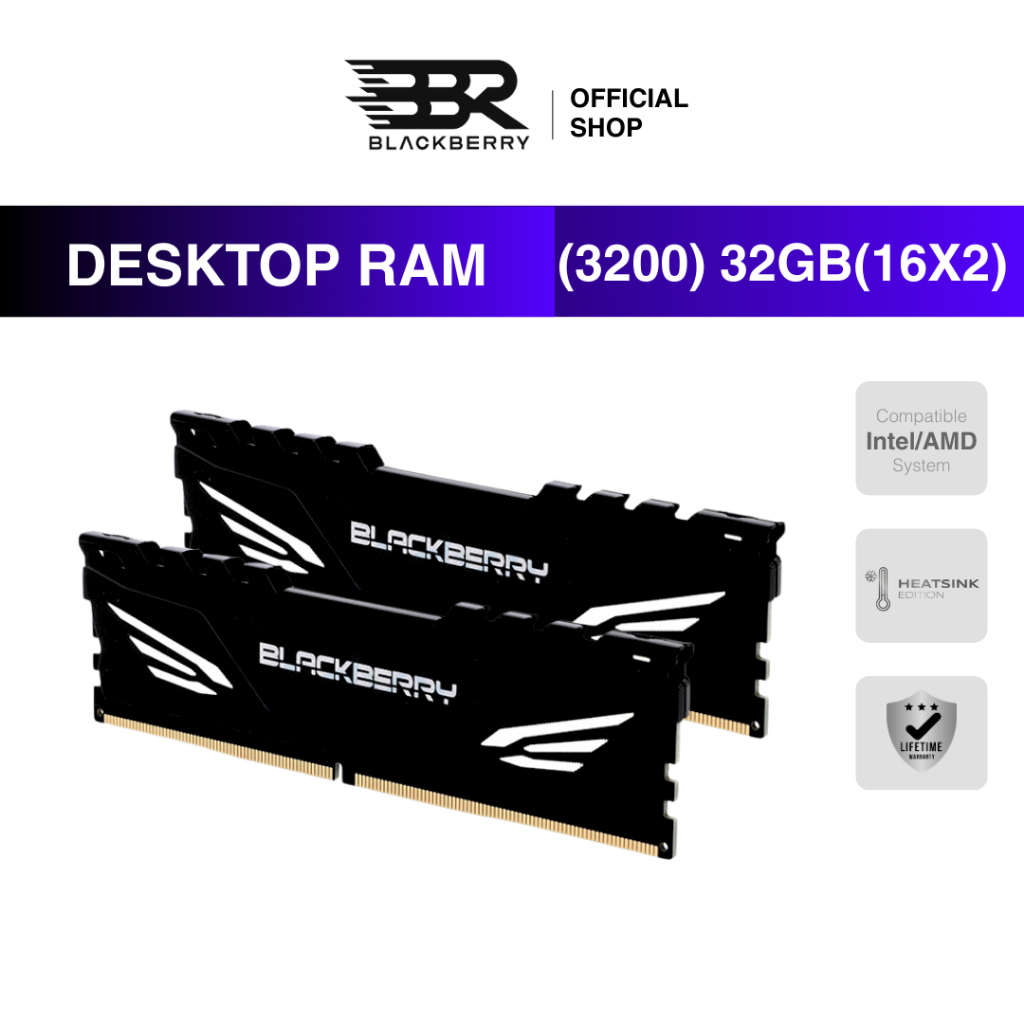 RAM DDR4 32GB (16GBx2) 3200MHz Blackberry (BBR) ASGARD รองรับ Intel/AMD  (ประกัน Lifetime)