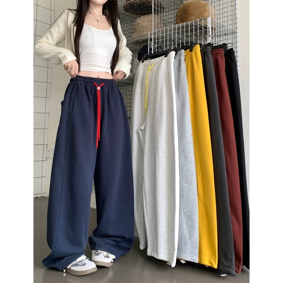 กางเกงขายาว กางเกงขายาวผู้หญิง มีทั้งหมด6สี มีกระเป๋า พูกสายที่เอว#1274