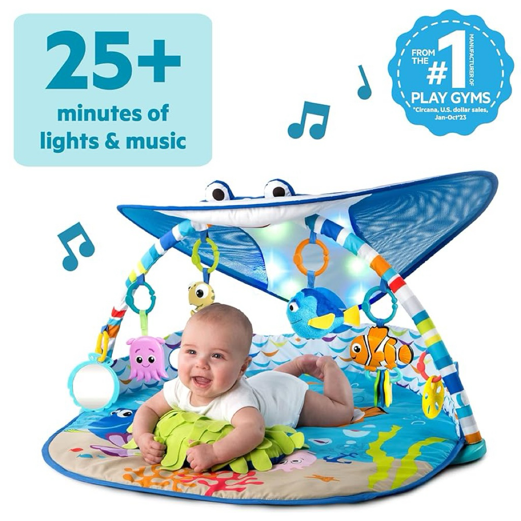 เพลยิมนำเข้าจาก 🇺🇸 Bright Starts Disney Baby Finding Nemo Mr. Ray Ocean Light and Music Gym