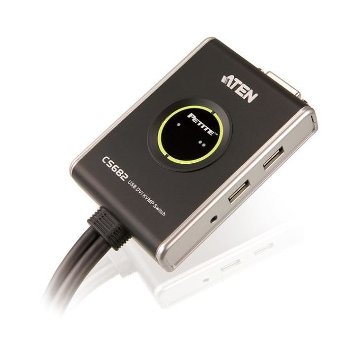 Aten KVM -ของเเท้ Switch 2-port USB DVI #รุ่น CS682  #รับประกัน 3 ปี