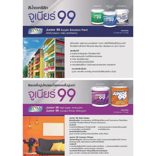 สีรองพื้นปูนใหม่กันด่าง NIPPON จูเนียร์ 99 สีขาว 17.5 ลิตร เกาะแน่น ทนเชื้อรา ฟิล์มเรียบเนียน
