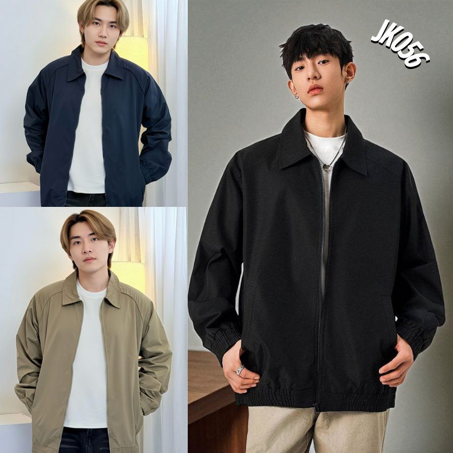 ส่งฟรี โคตรคุ้ม COD พร้อมส่ง เสื้อแจ็คเก็ต แขนยาว คอปก ผ้าร่ม งานดีมาก กันน้ำ ไซส์ใหญ่ ส่งในไทย เก็บปลายทาง JK056