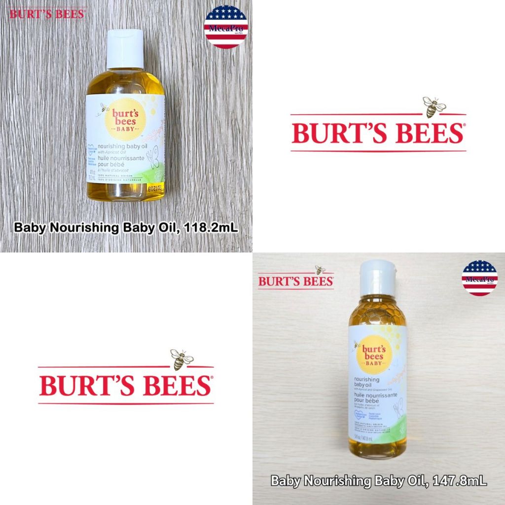 Burt's Bees® Baby Nourishing Baby Oil, 118.2mL Or 147.8ml เบบี้ออยล์ ออยล์ทาผิว สำหรับเด็ก