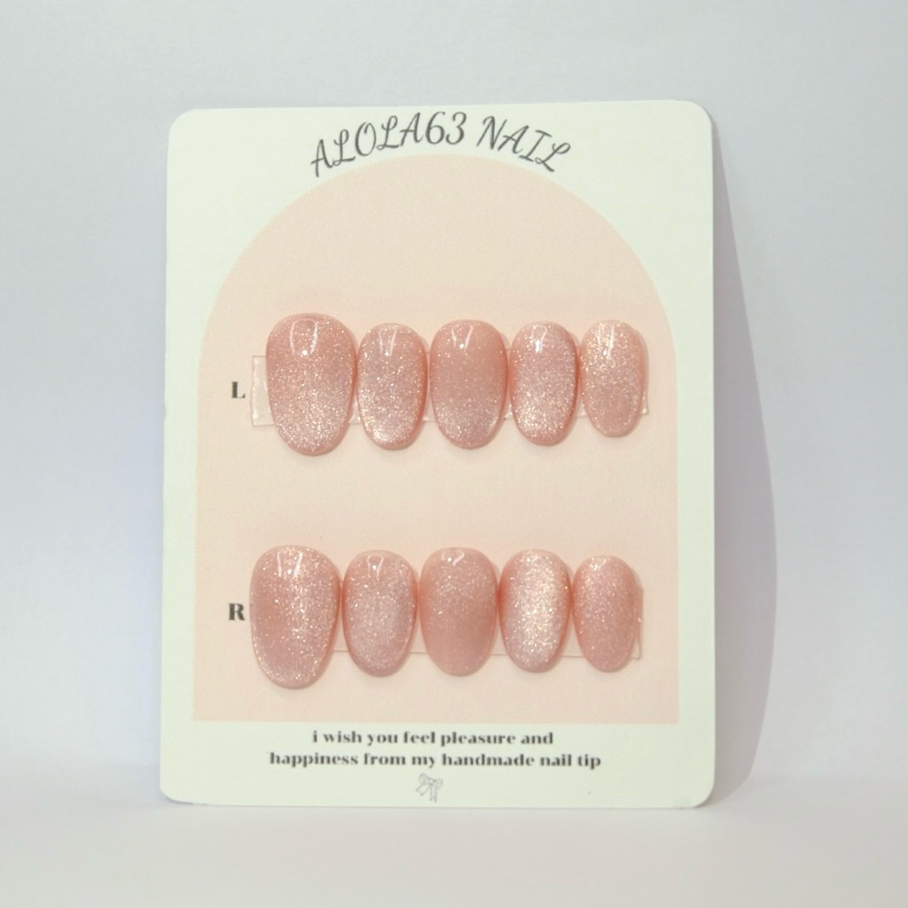 เล็บปลอมเจลแท้ สีลูกแก้วสีชมพูนู้ด ขายดี เลือกทรง เลือก sizeได้ แถมฟรี ชุดกาว+ตะไบ+ไม้ดันหนัง+แผ่นแอลกอฮอล์