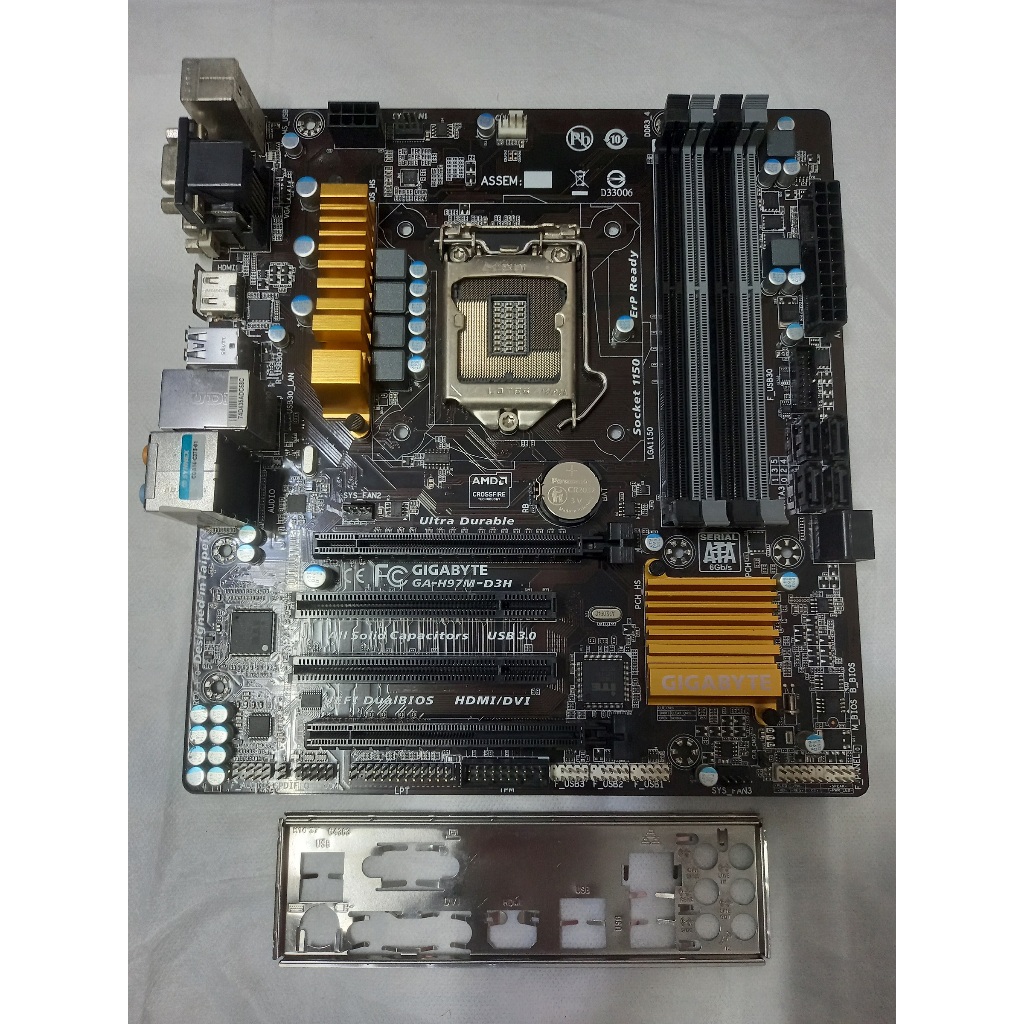 1150 Gigabyte GA-H97M-D3H+ฝาหลัง มือ2 ภาพสินค้าจริง / เมนบอร์ด / board / บอร์ด / Mainboard