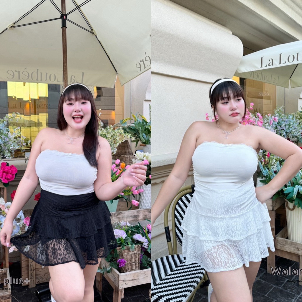 Dolly Skirt - กางเกงกระโปรงลูกไม้ สำหรับสาวอวบ เอว 32-46 กระโปรงสาวอวบ ไซส์ใหญ่ กระโปรงพลัสไซส์