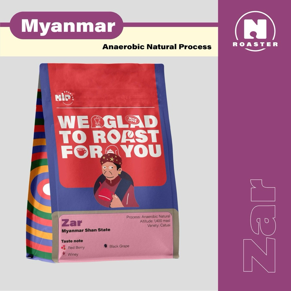 [NiP COFFEE] เมล็ดกาแฟ พม่า Myanmar Shan State, Anaerobic Natural Process (150g)