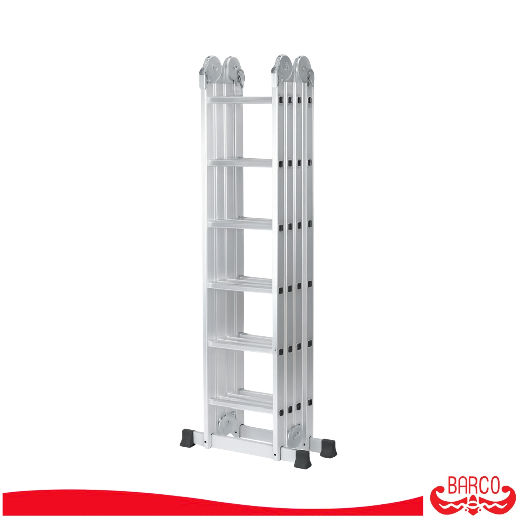 BARCO บันไดอเนกประสงค์อลูมิเนียม รุ่น M5 4x6 24 ขั้น 6.8 เมตร ข้อต่อและยางกันลื่นหนาพิเศษ
