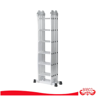 BARCO บันไดอเนกประสงค์อลูมิเนียม รุ่น M5 4x6 24 ขั้น 6.8 เมตร ข้อต่อและยางกันลื่นหนาพิเศษ