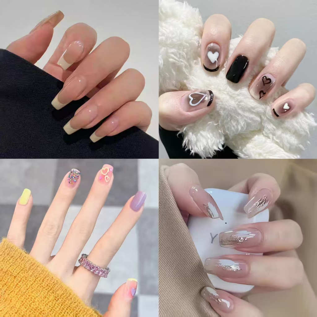 ​​ชุดตกแต่งเล็บปลอมลายไฟฝรั่งเศส 24 ชิ้น แบบDIY พร้อมกาวติดแน่น ติดง่าย (พร้อมส่งด่วน) 💅​​