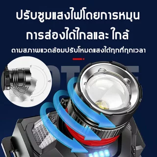 ปรับมุมและซูมได้ ไฟฉายคาดหัวแท้ledไฟคาดหัวแรงสูง สว่างมาก ไฟสายคาดหัว กันน้ำไฟส่องกบ ไฟส่องสัตว์ ไฟฉานคาดหัว ไฟคาดหัวของ