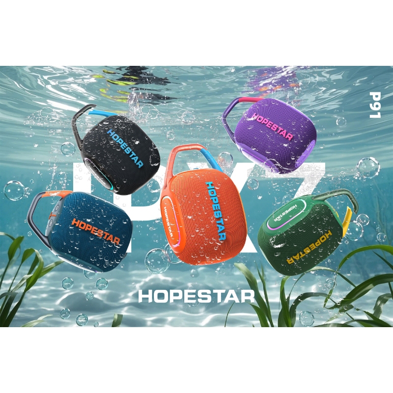 hopestar ลำโพง bluetooth กันน้ำ รุ่นใหม่ p91 พร้อมไฟRGB เสียงดัง จัดส่งสินค้า รวดเร็วทันใจ