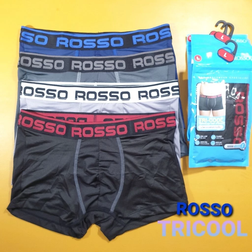 TRICOOL Rosso รุ่น Tricool ((ของแท้)) กางเกงบ๊อกเซอร์ผ้าเย็น -ทรงขาสั้นเอวต่ำ(ไม่เปิดเป้า) -ทรงเอวต่ำมีรูระบายอากาศ