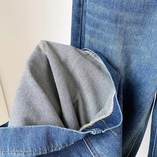 S~5XL Jeans for women กางเกงยีนส์สีน้ำเงินเอวสูงโอเวอร์ไซส์ กางเกงขากว้างสุดเทรนด์และแฟชั่น กางเกงยีนส์ลำลองอเนกประสงค์