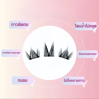 ขนตาปลอมติดเองไม่ต้องทากาวในตัว ใช้งานง่าย สำหรับมือใหม่ขนตาต่อขนตาแบบช่อ ง่าย ไม่ต้องพกกาวขนตาสายฝอ