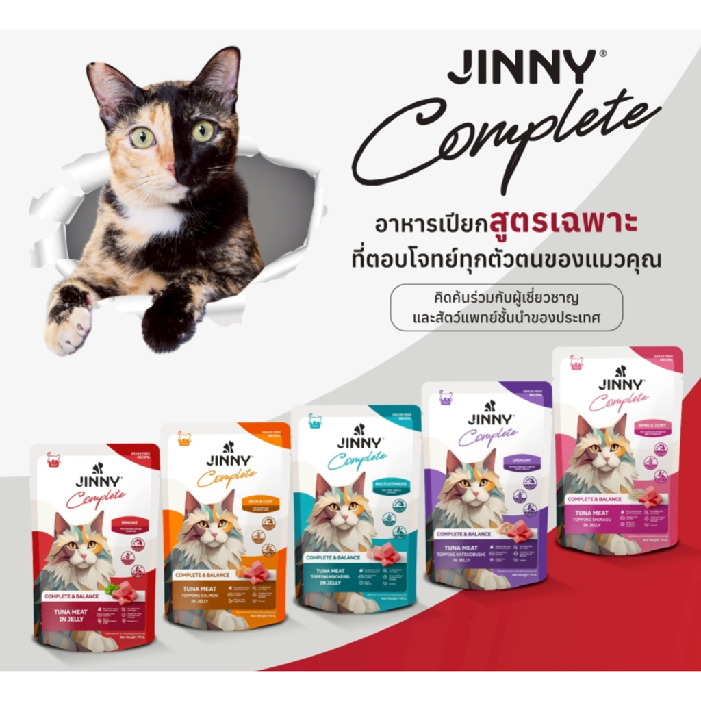 Jinny Complete & Balance Cat Pouch in Jelly ❤️😺 จินนี่ อาหารเปียกในเยลลี่