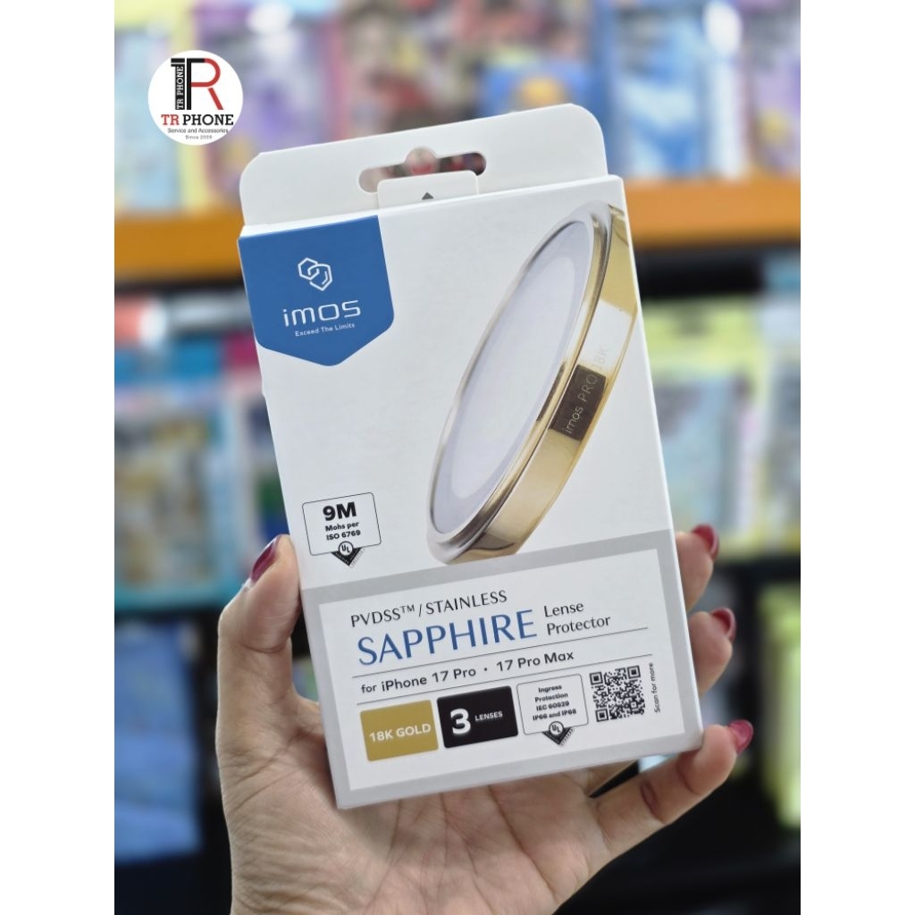 เลนส์กล้องหลัง imos iphone17Pro/17PM สีทอง 18k