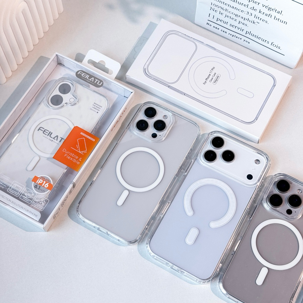 [i17] พร้อมส่ง🔋T13S185 Premium เคสใสหลังขุ่น เคสชาร์จไร้สายงานดี🧲 เคสแม่เหล็ก สำหรับ iPhone เคสไอโฟน 16Plus,17Air,17Pm