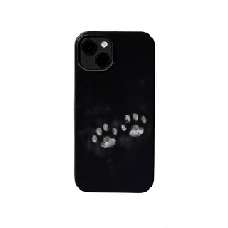 เคสโทรศัพท์ลายอุ้งเท้าแมวน่ารัก พื้นหลังสีดำ สำหรับ iPhone 16 Pro Max XS Max 15 Pro 13 เคสซิลิโคน 11 เคสแข็งกันกระแทก